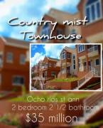 2 Bedroom 2 1/2 Bathroom townhouse