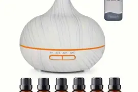 550ml Humidifier, 7 Color LED Light With 6 Essentials Oils & Remot